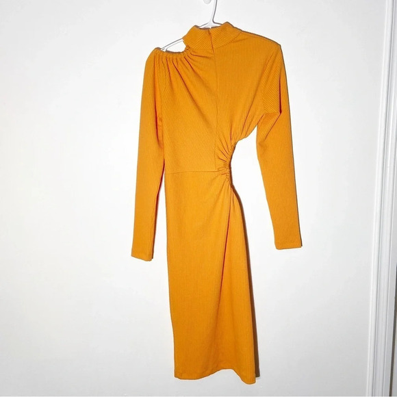 New ROTATE Birger Christensen Alice cutout ribbed recycled jersey midi dress - Picture 6 of 8